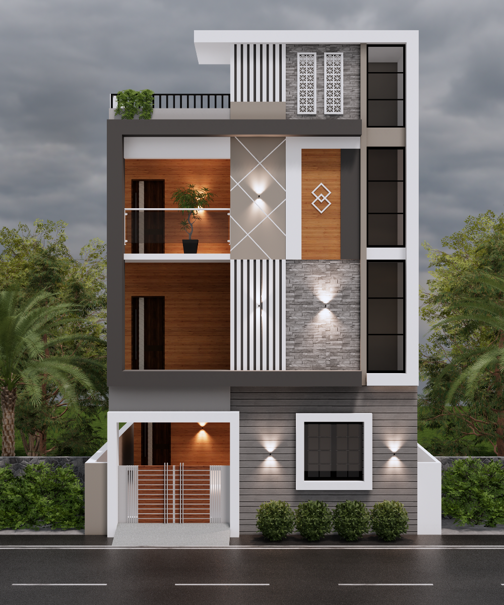 Villa Elevation Close-up View